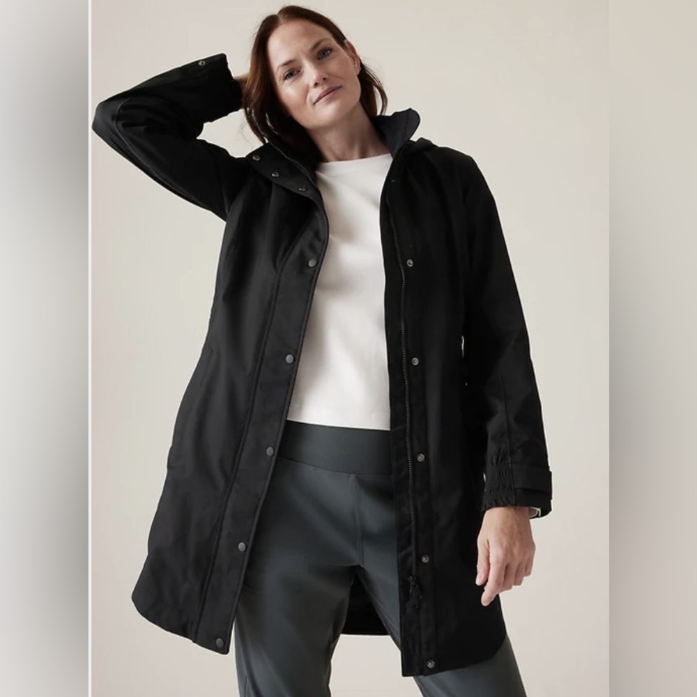 Athleta RainOut Sutro Long Trench | Rain Jacket | Rain Coat XS Removable Hood